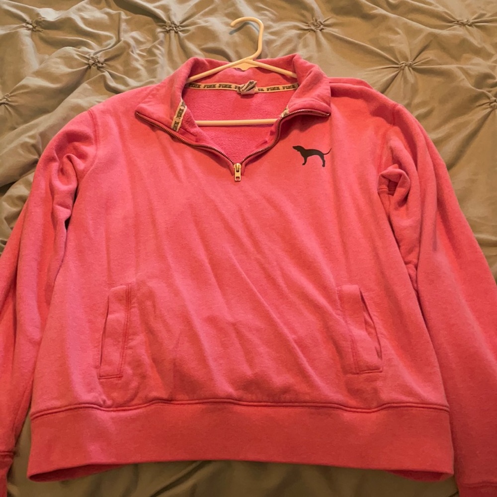 Pink quarter zip hoodie